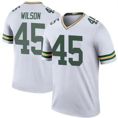 Men's Legend Eric Wilson Green Bay Packers White Color Rush Jersey
