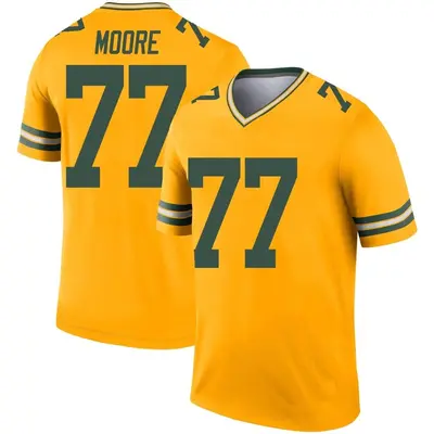 Men's Legend George Moore Green Bay Packers Gold Inverted Jersey