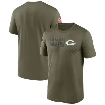 Men's Legend Green Bay Packers Olive 2022 Salute to Service Team T-Shirt