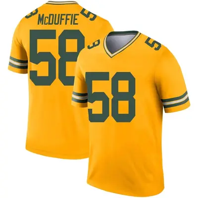 Men's Legend Isaiah McDuffie Green Bay Packers Gold Inverted Jersey