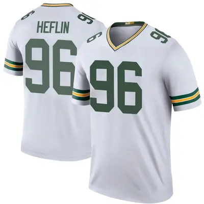 Men's Legend Jack Heflin Green Bay Packers White Color Rush Jersey