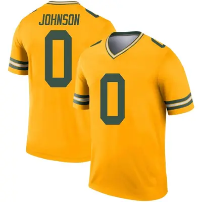 Men's Legend Jahmir Johnson Green Bay Packers Gold Inverted Jersey
