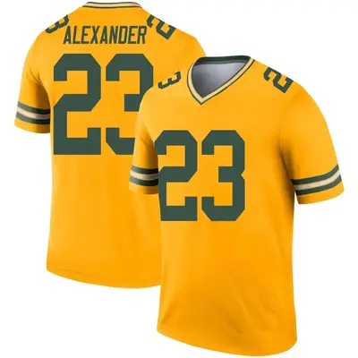 Men's Legend Jaire Alexander Green Bay Packers Gold Inverted Jersey
