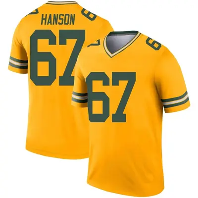 Men's Legend Jake Hanson Green Bay Packers Gold Inverted Jersey