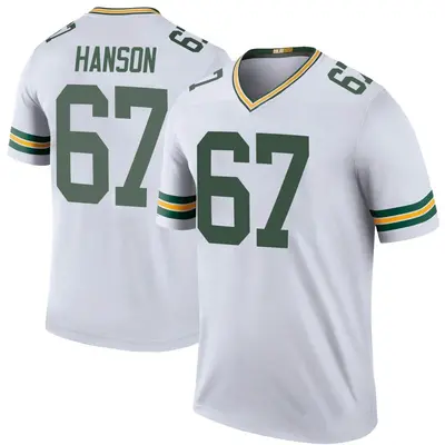 Men's Legend Jake Hanson Green Bay Packers White Color Rush Jersey