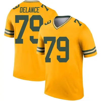 Men's Legend Jean Delance Green Bay Packers Gold Inverted Jersey