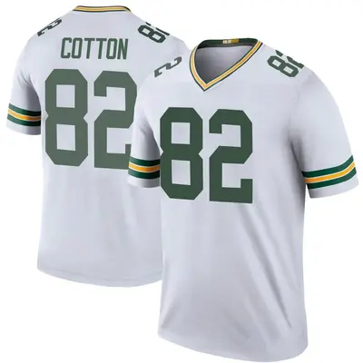 Men's Legend Jeff Cotton Green Bay Packers White Color Rush Jersey