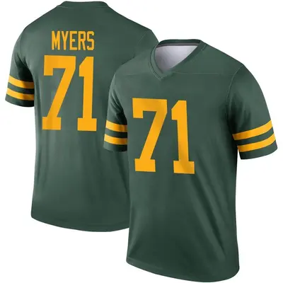 Men's Legend Josh Myers Green Bay Packers Green Alternate Jersey