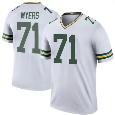 Men's Legend Josh Myers Green Bay Packers White Color Rush Jersey