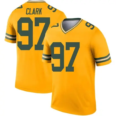 Men's Legend Kenny Clark Green Bay Packers Gold Inverted Jersey