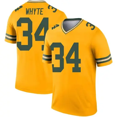 Men's Legend Kerrith Whyte Green Bay Packers Gold Inverted Jersey