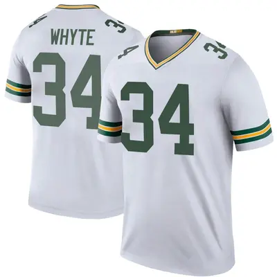 Men's Legend Kerrith Whyte Green Bay Packers White Color Rush Jersey