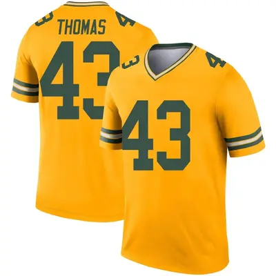 Men's Legend Kiondre Thomas Green Bay Packers Gold Inverted Jersey