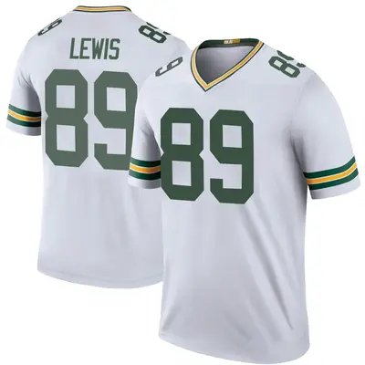 Men's Legend Marcedes Lewis Green Bay Packers White Color Rush Jersey