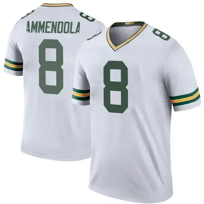 Men's Legend Matt Ammendola Green Bay Packers White Color Rush Jersey