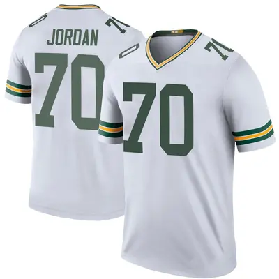 Men's Legend Michael Jordan Green Bay Packers White Color Rush Jersey