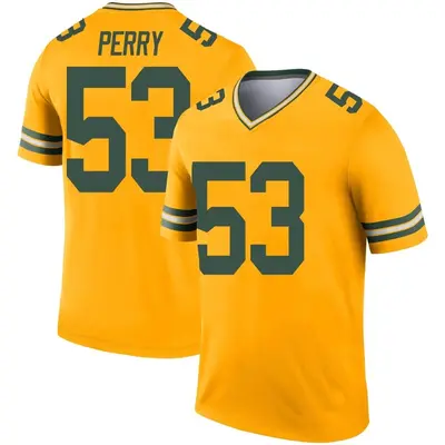 Men's Legend Nick Perry Green Bay Packers Gold Inverted Jersey