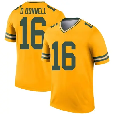 Men's Legend Pat O'Donnell Green Bay Packers Gold Inverted Jersey