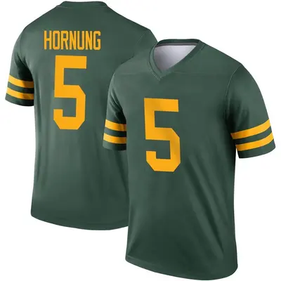 Men's Legend Paul Hornung Green Bay Packers Green Alternate Jersey