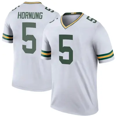 Men's Legend Paul Hornung Green Bay Packers White Color Rush Jersey