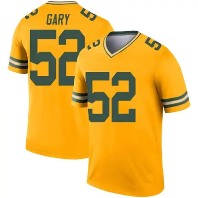 Men's Legend Rashan Gary Green Bay Packers Gold Inverted Jersey