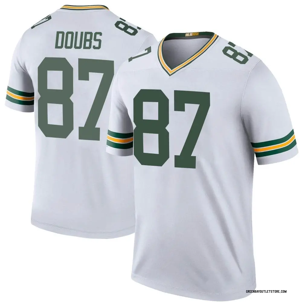 Men's Legend Romeo Doubs Green Bay Packers White Color Rush Jersey