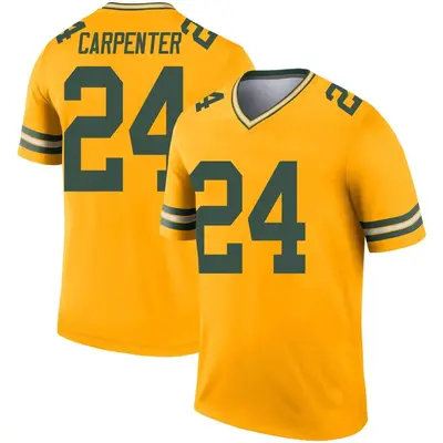 Men's Legend Tariq Carpenter Green Bay Packers Gold Inverted Jersey