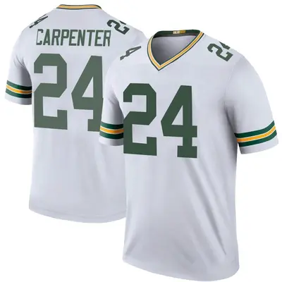 Men's Legend Tariq Carpenter Green Bay Packers White Color Rush Jersey