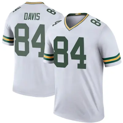 Men's Legend Tyler Davis Green Bay Packers White Color Rush Jersey