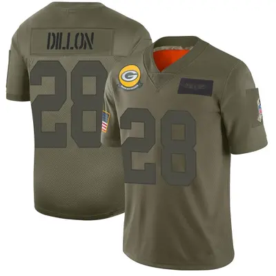 Men's Limited AJ Dillon Green Bay Packers Camo 2019 Salute to Service Jersey