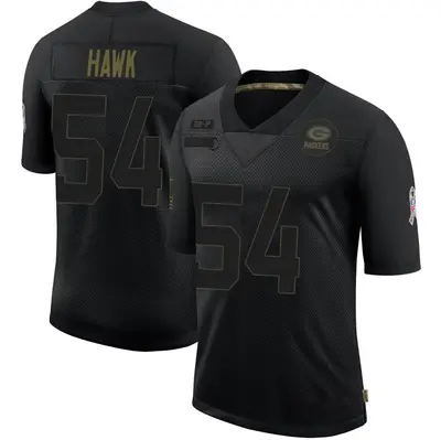 Men's Limited A.J. Hawk Green Bay Packers Black 2020 Salute To Service Jersey
