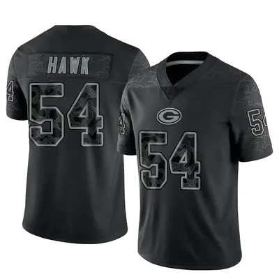 Men's Limited A.J. Hawk Green Bay Packers Black Reflective Jersey