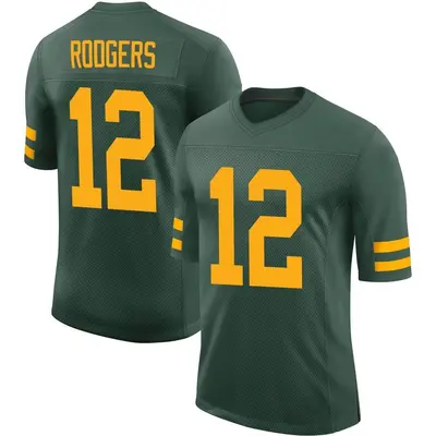 Men's Limited Aaron Rodgers Green Bay Packers Green Alternate Vapor Jersey