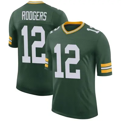 Men's Limited Aaron Rodgers Green Bay Packers Green Classic Jersey