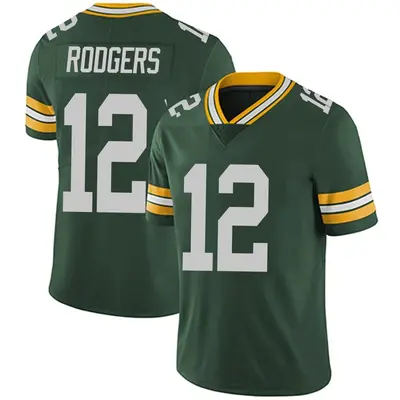 Men's Limited Aaron Rodgers Green Bay Packers Green Team Color Vapor Untouchable Jersey