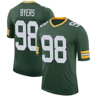 Men's Limited Akial Byers Green Bay Packers Green Classic Jersey