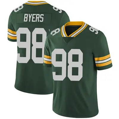 Men's Limited Akial Byers Green Bay Packers Green Team Color Vapor Untouchable Jersey