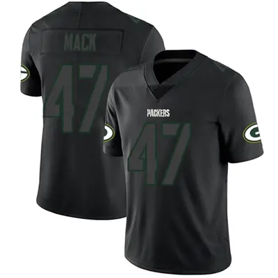 Men's Limited Alize Mack Green Bay Packers Black Impact Jersey