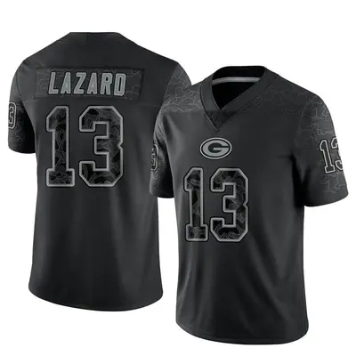 Men's Limited Allen Lazard Green Bay Packers Black Reflective Jersey