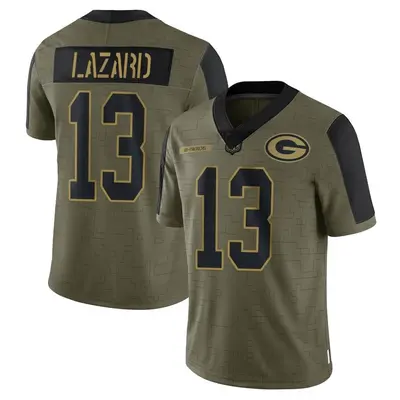 Men's Limited Allen Lazard Green Bay Packers Olive 2021 Salute To Service Jersey