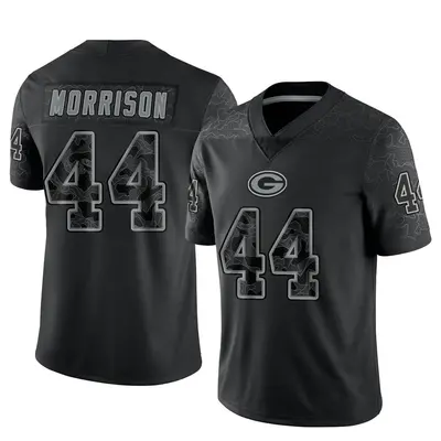 Men's Limited Antonio Morrison Green Bay Packers Black Reflective Jersey
