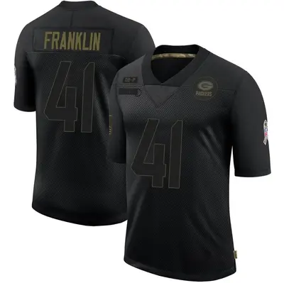 Men's Limited Benjie Franklin Green Bay Packers Black 2020 Salute To Service Jersey