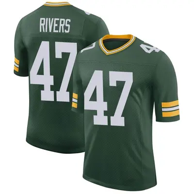 Men's Limited Chauncey Rivers Green Bay Packers Green Classic Jersey