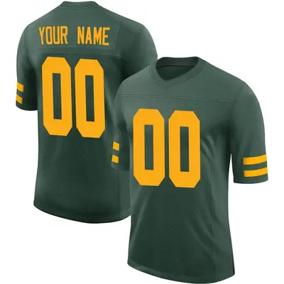 Men's Limited Custom Green Bay Packers Green Alternate Vapor Jersey