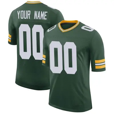 Men's Limited Custom Green Bay Packers Green Classic Jersey