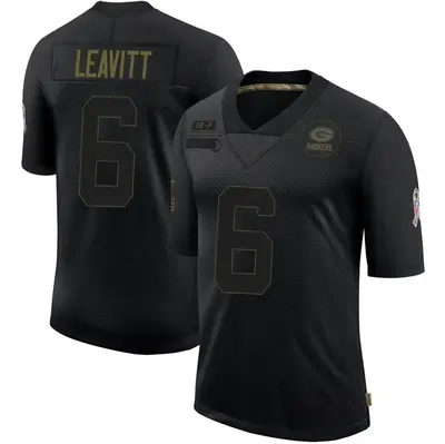 Men's Limited Dallin Leavitt Green Bay Packers Black 2020 Salute To Service Jersey