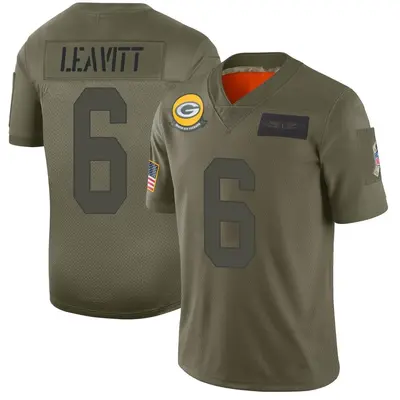 Men's Limited Dallin Leavitt Green Bay Packers Camo 2019 Salute to Service Jersey