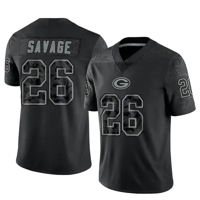 Men's Limited Darnell Savage Green Bay Packers Black Reflective Jersey