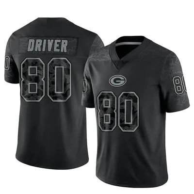Men's Limited Donald Driver Green Bay Packers Black Reflective Jersey