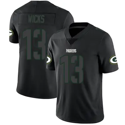 Men's Limited Dontayvion Wicks Green Bay Packers Black Impact Jersey